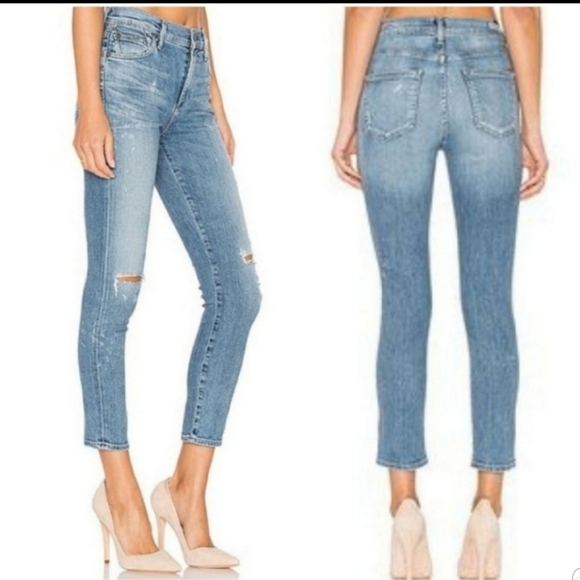 Citizens Of Humanity Denim - Citizen of Humanity Rocket High Rise Skinny Distressed Fizzle Jeans Size…